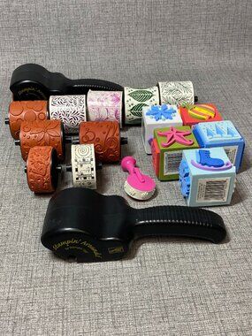 NEW STAMPIN’ UP! Stamping Around Stamps Rollers & Foam Block Stamps NOS 18pc Lot
